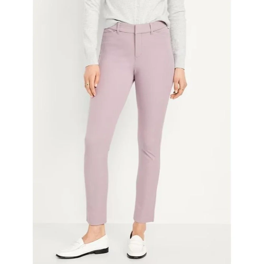 Old Navy High Rise Pixie Skinny Ankle Pants Womens 10 Tall Dawn Glow Stretch NEW